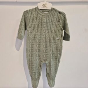 Macacão tricot tranças verde P noruega