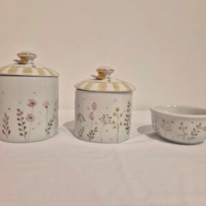 Kit higiene c/puxador 3pçs jardim c/xadrez verde