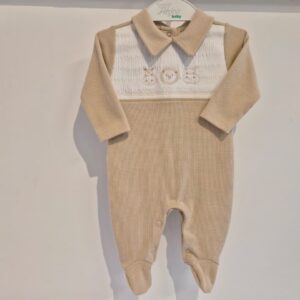 Macacão malha tricotada pala safari RN Anjos baby
