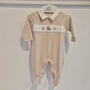 Macacão algodão pima bege RN Anjos baby