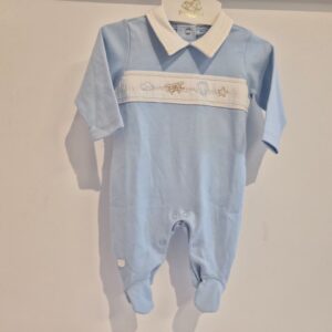 Macacão algodão pima azul RN Anjos baby