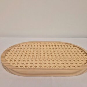 Bandeja oval palha pinus M 30x20x1,5cm Inovart