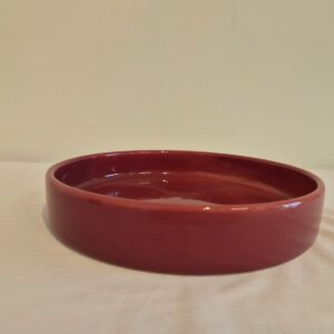 Bandeja cerâmica redonda 24x24cm vinho
