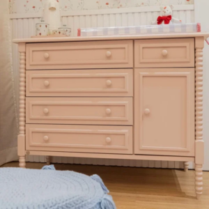 Cômoda DOT em madeira Laca Rosa