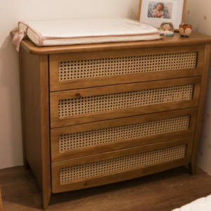 Cômoda Luna Plus Madeira MEL com palha