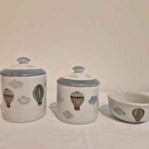 Kit higiene c/puxador 3pçs balão azul