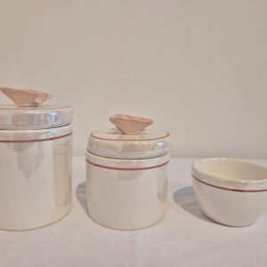 Kit ceramica 3pçs filete rosa peroliz aplique borb