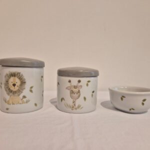 Kit higiene ceramica 3pçs selva cinza