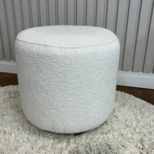 Puffe Dot com pés madeira tecido Boucle