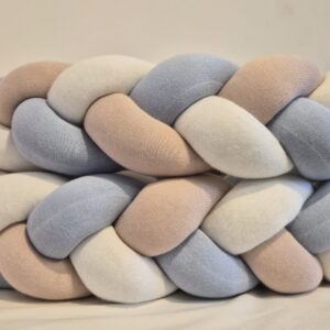 Trança p/berço tricô off/salina/rosa una 4m BIAH