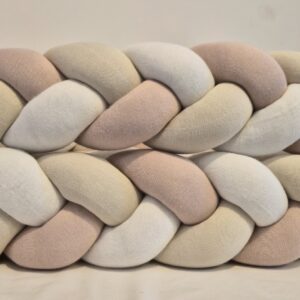 Trança p/berço tricô off/geada/rosa una 4m BIAH