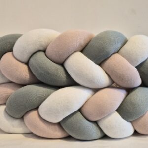 Trança p/berço tricô off/maré/rosa una 4m BIAH