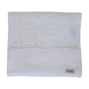 Cobre leito p/berço tricô trança branco Biah