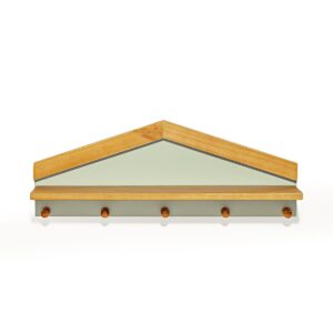 Cabideiro Sweet Home verde com madeira