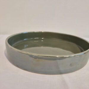 Bandeja cerâmica redonda 24x24cm vd celadom perol
