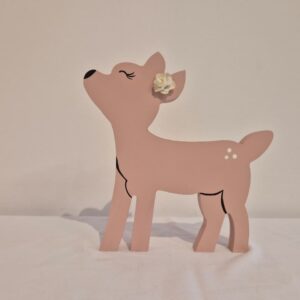 Adorno cervo MDF rosé Inovart