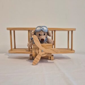 Adorno avião pinus c/ursinho Inovart