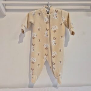 Macacão ziper microsoft c/pé coelho bege P Dedeka