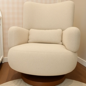 Poltrona Bambolê com balanço e Giro - tecido Bege 207