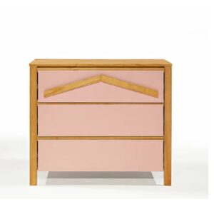 Cômoda 3 gavetas linha Sweet Rosa com madeira