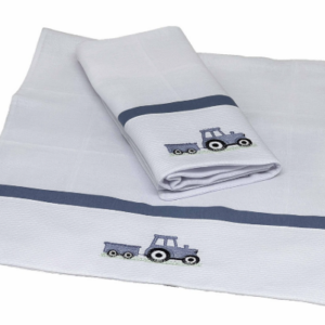 Kit 2 fraldas de ombro com bordado AC Baby