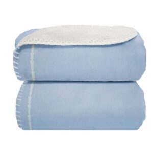 Manta velvet frame azul bebê 1,10 x 0,90m Laço