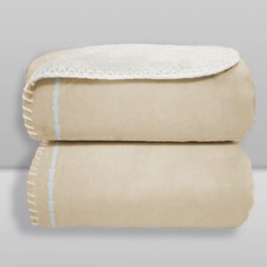 Manta velvet frame bege 1,10 x 0,90m Laço