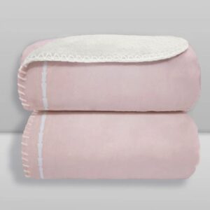 Manta velvet frame rosa bebê 1,10 x 0,90m Laço