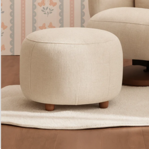 Puffe Luxor com pés madeira tecido Bege 207