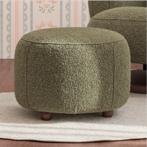 Puffe Luxor com pés madeira tecido Speciale Verde