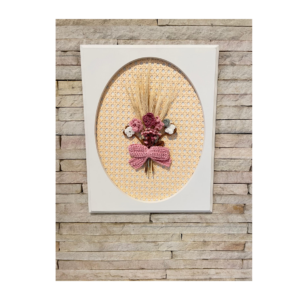 Quadro palha flor 31x40 Inovart