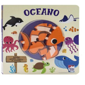 Livro Quebra-Cabeça de Madeira Oceano