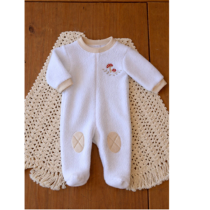 Macacão pele sherpa branco cogumelo P AC Baby