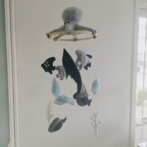 Móbile em tecido feito à mão Fundo do Mar Especial