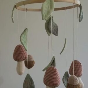 Móbile em tecido feito à mão cogumelos