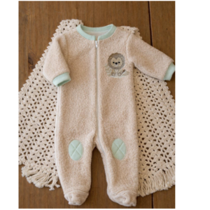 Macacão pele sherpa areia leão P AC Baby