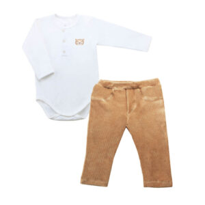 Conj body ml c/calça de veludo mundi G Mini Bear