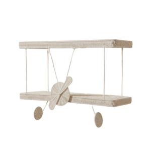Prateleira avião branco em rattan Modali