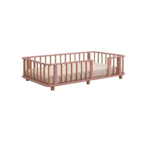 Cama Montessoriana Solteiro Siena Rosa com madeira