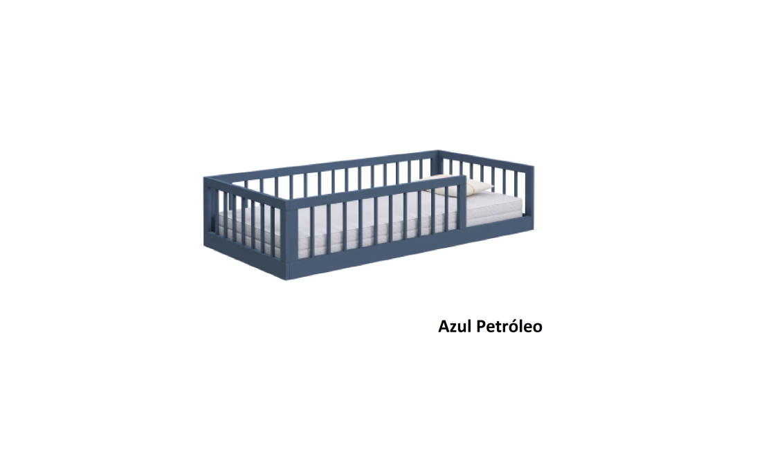 Cama Montessoriana SIENA ll Solteiro Azul Petróleo