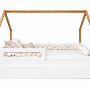 Cama Solteiro Bologna Neve com Casinha e Cama Auxiliar