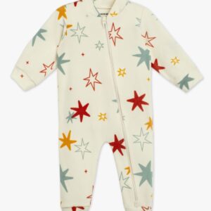 Macacão plush s/pé ziper estrelas G Dedeka