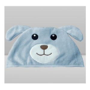 Toalha bebê 0,70x1,00 power sec cão azul laço
