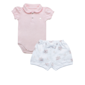Conj body polo mc c/shorts carroussel G Mini Bear