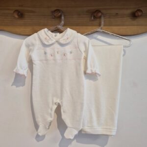 Kit macacão/manta tricot borboleta RN Anjos baby