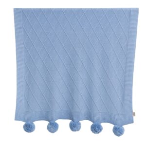 Manta de colo tricot c/pompons az Blue Sky SOFT AT